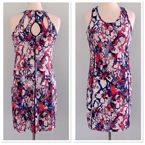 Title Nine Splatter Floral Cut-out Back Dress NWOT - Picture 1 of 11